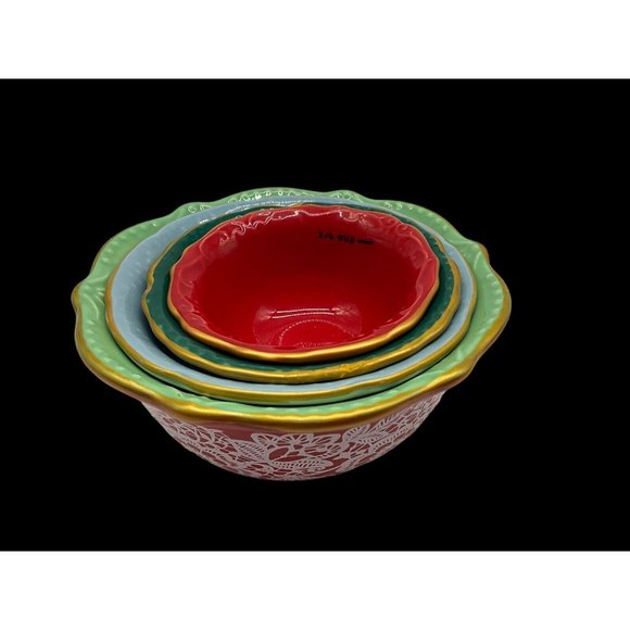 Pioneer Woman ~ Set Of 4 Nesting Measuring Bowls ~ Vintage Floral Kitchenware - Picture 2 of 16